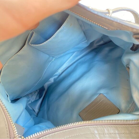 COACH Colette Grey Tan Op Art Leather Hobo Shoulder Bag 16442 - Picture 9 of 10